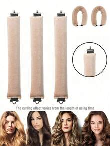3件套免加热卷发套装：卷发海绵卷发棒、睡眠造型卷发棒、泡沫卷发棒、免加热卷发、美发沙龙造型配件、返校必备、美发配件、卷发棒、卷发产品、卷发棒、卷发工具、卷发器、圣诞节 - 彩色 - 查看 2