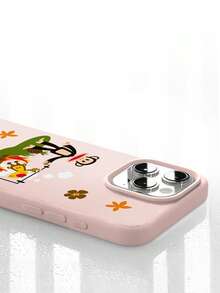 官方授权 Paul Frank 液态硅胶手机壳，全包防震摄像头保护，猴子、长颈鹿、烧烤、花朵、菠萝图案，全新设计，兼容 13/14/15/16/17 Pro Max - 彩色 - 查看 3