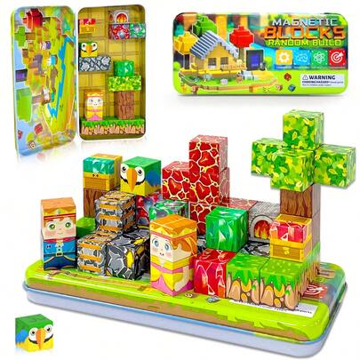 Magnetic Building Blocks - Brave Adventure, Create Your Own Magnetic World, Suitable For Children's Holidays, Christmas, Halloween, Thanksgiving, Birthday Gifts For Boys And Girls