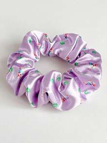 9/3/1件装水晶缎面印花大号发圈，欧美小号心形弹力发圈