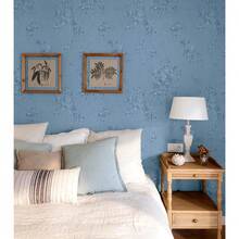 Grey Blue Floral Peel And Stick Wallpaper Thicken Embossed Contact Paper Blue Floral Textured Se- Adhesive Wallpaper Flower Solid Pure Contact Paper Removable DIY Decoration 78.7inchx17.7inch - 藍色的 - 查看 5