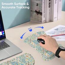 Keyboard Wrist Rest Pad  Pad Set,Ergonomic  Pad For Laptop Computer,Wrist Support Memory Foam Desk Pad For Gaming Office,Non Slip Rubber Pad Typing Relief Pain (Pad208) - Mousepad208 - View 4