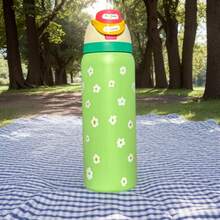 32oz Printed Insulated Water Bottles Features A Variety Of Eye-Catching Designs, Including Colorful Floral And Cartoon Patterns. The Portable Handle Fits Into Car Cup Holders, And The Large 32-Ounce Capacity Is Enough To Meet Your Hydration Needs Throughout The Day. It's A Stylish And Practical Drinking Companion For Commuting, The Office, Outdoor Camping, And Road Trips. - 黃色 - 查看 4