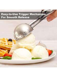 3pcs Stainless Steel Ice Cream Scoops, Ice Cream Spoons, Kitchen Tools, Fruit Spoons, Dessert Spoons