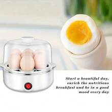 Double Flat Lid Design Egg Steamer Electric Egg Cooker, Multifunctional Breakfast Machine, Anti-Dry Protection, Stainless Steel Base, Family Health And Practical Gift, One Machine To Fix Breakfast, Giving Measuring Cup - 美規A型插(110-127V) - 查看 7