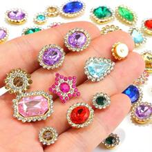 50 PCS Sew On Rhinestones Mixed Shapes Glass. Sunflower Rhinestones Crafts Metal Flatback Claw Gemstones Jewelry Making, Clothes, Garments, Dress, Earring, Belt And Shoes, Small - trắng 50 - Xem 3