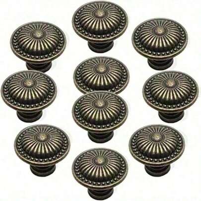 Cabinet Knobs Vintage Dressers Knobs Antique Bronzed Floral Drawer Knobs With 3 Sized Screws For Furniture Cupboard Closet