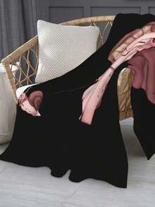 Elderly Mushroom Walking Pet Snail Baseball Cap Heavy-Duty Polyester Blanket, Long-Lasting Warm Throw - màu đen - Xem 5