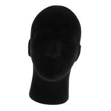 Styrofoam Model Head Mannequin Stand Wig Hair Hat Display Black - Black - View 3
