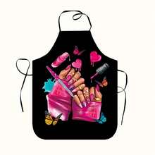 1 pezzo Grembiule stampato, grembiule da cucina in poliestere senza maniche con cinturino regolabile, adatto per cucinare e cuocere in casa, barbecue e riunioni, in poliestere, tessuto - Multicolore - Visualizzare 7