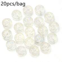 20pcs/Pack 10mm Glass Rose Round Beads, Electroplated Rose Beads For Jewelry Making DIY Bracelet Necklace, Valentine's Day Rose Beads