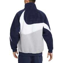 Nike Sportswear Reversible Swoosh Mock Neck Zip-Up Jacket - Blue - View 6