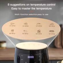 This Black Air Fryer Boasts A Large Capacity To Meet Family Needs, Features Hot Air Circulation For Rapid Heating, A Smart Digital Display, Touch Start, And Is A Multi-Functional Appliance That's Easy To Use And Perfect For Enjoying Delicious Meals.Christmas Discount Carnival! - Xem 4