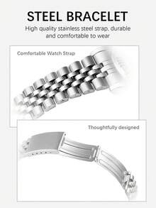 RICECGO 1 chiếc đồng hồ nam cổ điển chạy máy quartz, thích hợp đeo hàng ngày, dự họp kinh doanh, làm quà tặng cho nam giới, quà tặng ngày Valentine. - Bạc - Xem 7