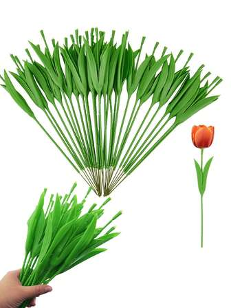 1 Piece/10 Pieces/20 Pieces Artificial Tulip Stems, Simulated Plant Branches, Artificial Tulip Stems For Wedding Flower Arrangements, Packaging Decoration, Artificial Flower Stems, Flower Branches, Flower Stems