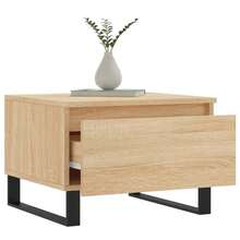 vidaXL Tables basses 2 pcs chêne sonoma 50x46x35 cm bois d'ingénierie - Noir - Voir 5