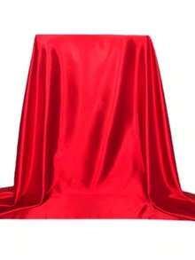 1 Pc Silky Shiny Satin Fabric, Suitable For Making Wedding Dresses, Fashion Art Clothing, Decorative Fabric, And DIY Handmade Garment Fabric. - Red - View 5