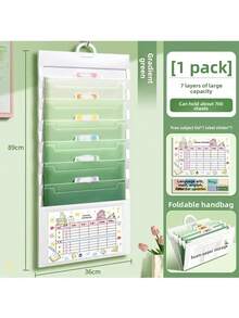 1pc Hanging File Folder, Foldable File Bag, Expandable Ombre File Pouch, Standalone Use, Suitable For School And Office