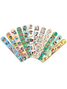 12/24pcs Cartoon Character Themed Snap Bracelets - Shin-Chan, Misae, Himawari, Hiroshi, Suitable For Birthday Party, Graduation Party, Decorations, Holiday Party, Small Gifts, Collectible Toys, DIY Set - Multicolor - View 5
