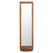 GOFLAME 2-In-1 Freestanding Dressing Full Body Mirror Coat Rack With 360° Rotating Base - Brown - View 11