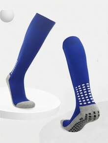 1 Pair Children's Anti-Slip Professional Football Socks, Thick Terry Lining Knee-High Sports Socks, Polyester Knit Fabric, Back To School, First Day Of School - Multicolor - View 17