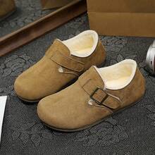 2025 Otoño Invierno Nuevas Retro Antideslizantes Suela Suave Forradas de Felpa Cálidas Suela Gruesa Zapatos Versátiles de Pelo Completo Zapatos - Camel - Ver 2