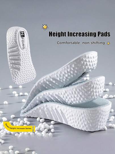 1 Pair Unisex Invisible Height Increasing Half Pad, Arch Support, Non-Fatiguing Sports Insoles, Suitable For Sneakers, Women's Shoes, Mid-Top & Low-Top Boots