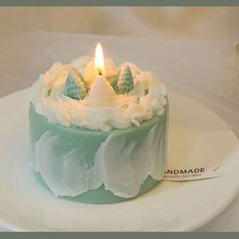 Sweet Ins-Style Scented Candle, Natural Soy Wax Handmade Birthday Candle With Realistic Piping & Fruit Decor, Long-Lasting Sweet Fragrance, Suitable For Birthday Party, Wedding Dessert Table, Valentine's Day Gift, Christmas Home Decor, Girly Ambiance