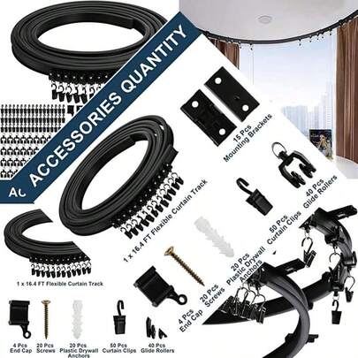 Flexible Ceiling Curtain Track For Window Room Divider Wall Divider In RV With Mute Rollers