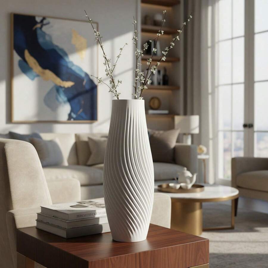 TendenciaFloreros Minimalista Decoracion Elegante Regalo Hogar Depa Blanco BerlínCalidad premium - Blanco mármol - Ver 1