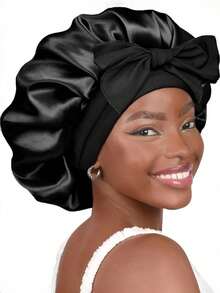 1件装奢华缎面丝绸睡眠帽 - 可调节舒适系带 - 整夜舒适，男女通用夜间护发贴合设计，优质浴室配件，完美适用于长卷发或编发，春、夏、秋、冬皆宜。 - 彩色 - 查看 11