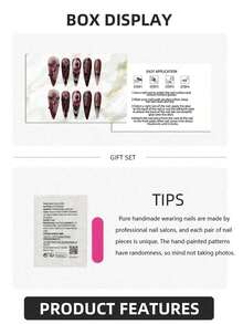 10pcs Y2K Extra Long French Press On Nails Full Coverage Fake Nail Handmade Press On Nails With 3D Shiny Water DiamondDecor ,Perfect For Weddings, Parties, Valentine's Day, Birthdays, Christmas Gifts,Supremely Fit, Reusable Nail Art,1pc Jelly Gel/1pc Mini Rubbing Strips ,Detachable Press On Nails Set,Suitable For Ladies And Girls For Holiday Parties And Daily Wear,Nail Products ﻿ ﻿ Nail Supplies - Multicolor - View 5