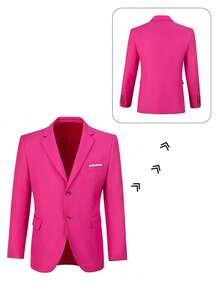 3 Piece Suit Set Men Suit Set Classic Blazer Vest Pants Formal Business Wedding Office Slim Fit Suits For Men Traje De Hombre Elegante Men Suits Men's Suit Magenta Suit For Men - 玫紅色 - 查看 3