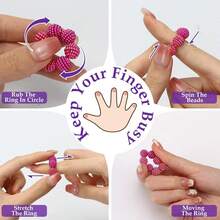 5/10pcs Finger Massage Rings, Relieve Anxiety And Stress - Stress-Relieving Bead Sensory Rings, Elastic Skin-Scratching Finger Toys, Suitable For Anxiety And Skin-Picking Disorders, Soothing Fingertip Massagers, Aid Office Focus. Stress-Relief Toys, Teen Stress-Relief Toys, Party Favors, Holiday Gifts. - Multicolor - View 5