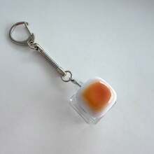 1pc Caramel Bread Shaped Keychain, Mechanical Keyboard Switch Tester, Keyring, Desktop Decor, Phone Charm, Creative Fidget Toy - Multicolor - View 13