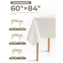 Faux Linen Waterproof Tablecloth,Ivory,84\ X 60\ (Rectangular),Ivory84inchx60inchRectangular - Ivory84inchx60inchRectangular - View 5