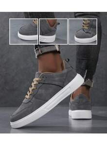 Men's Sports Shoes, Men's Casual Shoes, Fashionable And Personalized Street Student Handsome Shoes, Lace Up Men's Shoes, Men's Board Shoes - Dark Grey - View 6