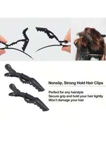 女士专业沙龙级发夹，鳄鱼形宽齿双铰链，套装，发饰 - 彩色 - 查看 4