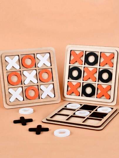 2025 New Arrival, 1pc Wooden XO Tic Tac Toe Game Set, Suitable For Gatherings, Parties - Birthday Gift, Gift, Easter Gift, Perfect Gift, Graduation Gift