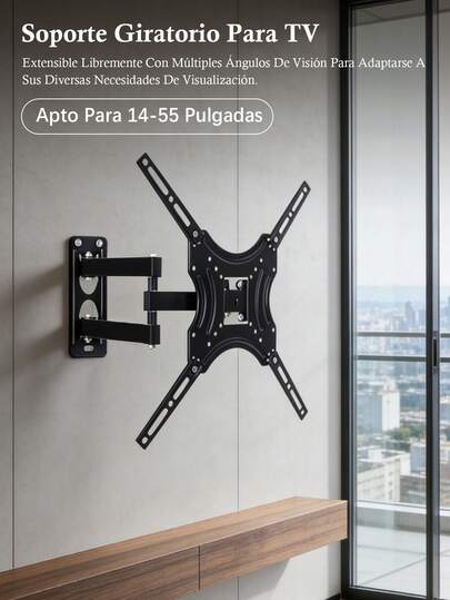 Soporte de TV de acero inoxidable para el hogar, retráctil, adecuado para televisores de 14 a 55 pulgadas, admite expansión de TV, admite configuraciones LCD