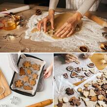 12件套不锈钢饼干模具，包含花朵、圆形、心形、星形等多种形状，适用于厨房烘焙、情人节派对、家居装饰和馈赠亲友。 - 彩色 - 查看 6