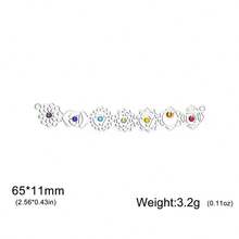 AMAXER 1个不锈钢连续几何图案彩色水钻吊坠，适合DIY珠宝制作，例如手链、项链、钥匙扣等。 - 優雅系列 - 查看 9