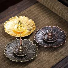 Coils Incense Burner Holder, Brass Incense Holder, Gold Lotus Incense Sticks Holder, Incense Coils Spiral Design For Long-Lasting Fragrance Meditation Yoga Decor Home - Multicolor - View 3