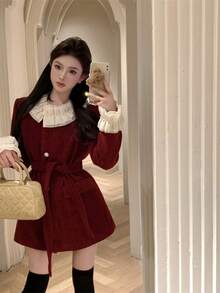 Women Overcoats - Đỏ - Xem 3