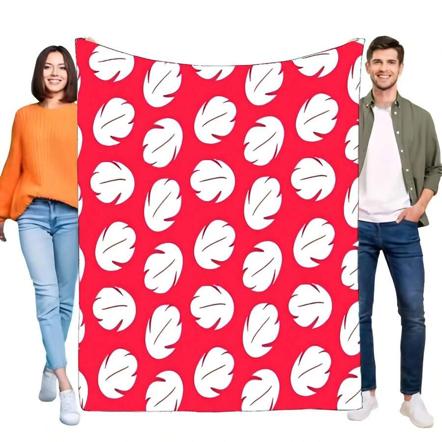 Lilo & Stitch Red White Ear Pattern Flannel Fleece Blanket  Cozy Warm Plush Throw For Bed Sofa  Adults Birthday  Hom - mts0200447 - 查看 1