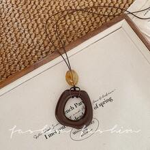 A Vintage Long Irregular Circle Pendant Necklace For Women, , Unique Winter Sweater Chain, High-End Accessories - X2017 Love - View 5