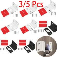 Cupboard Door Magnets 3/5 Pcs Kitchen Cabinet Door Magnets Magnetic Catches For Cupboards With Mounting Screws Soft Close Magnetic Damper Door Catch Release - Black - View 1