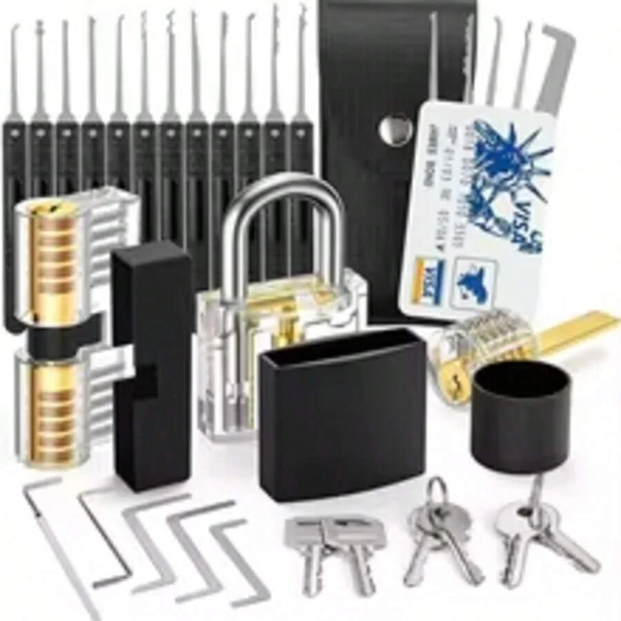 2026 Upgraded Universal Heavy Duty Stainless Steel Padlock Set With Matching Keys, Waterproof Lock, 40mm Wide Body, 2-Inch Long Shackle Anti-Pry - Black - View 1