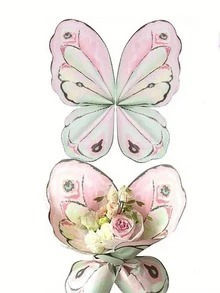 20 piezas de papel de regalo con mariposas y flores de colores - Papel de seda decorativo multiusos, adecuado para ramos, bodas y ocasiones especiales - Multicolor - Ver 10