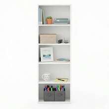 WALPLUS 5 Tier Reversible Color Open Shelf Bookcase Tall And Functional Storage Shelf For Books And Decor White - White - View 4